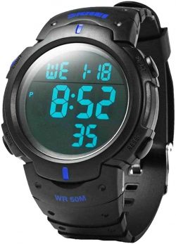 Mens Digital Sports Watch LED Screen Large Face, the right watch for elderly