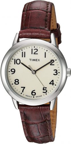 Leather strap watch, Timex Women's Easy Reader