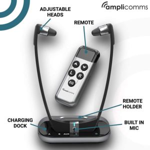 best wireless tv headphones - Amplicomms TV3500 TV Headphones, wireless hearing headphones, for elderly