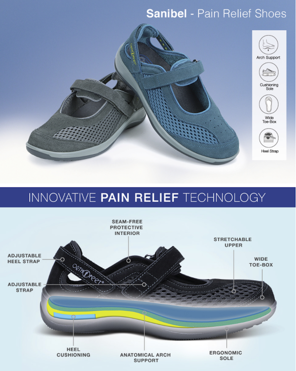 Sanibel Orthofeet Orthopedic Shoes for Women - shoes constriction details